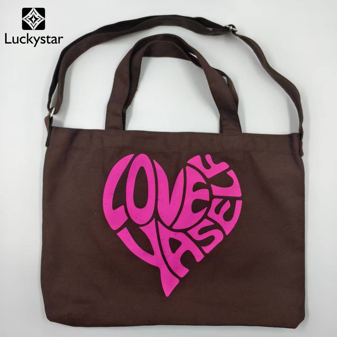 Custom Logo Printed Canvas Tote Bag Reusable Promotional Branding Crossbody Bag Shopping Bag