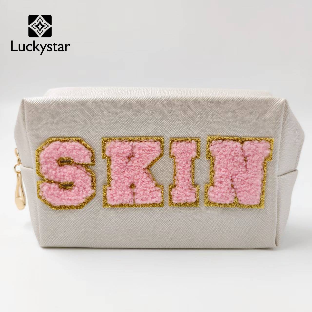 Lightweight Custom Cute Preppy Style Cosmetic Bag Waterproof Toiletry Organizer Bag