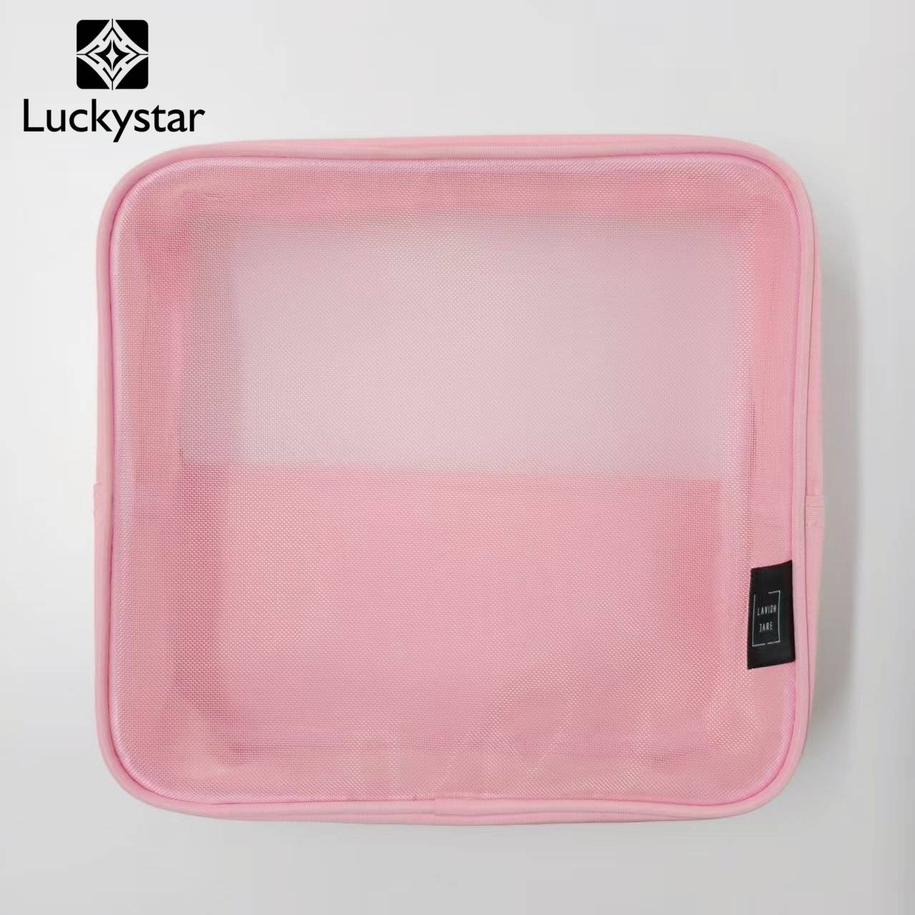 Pink Lightweight Custom Cute Preppy Style Cosmetic Bag Waterproof Toiletry Organizer